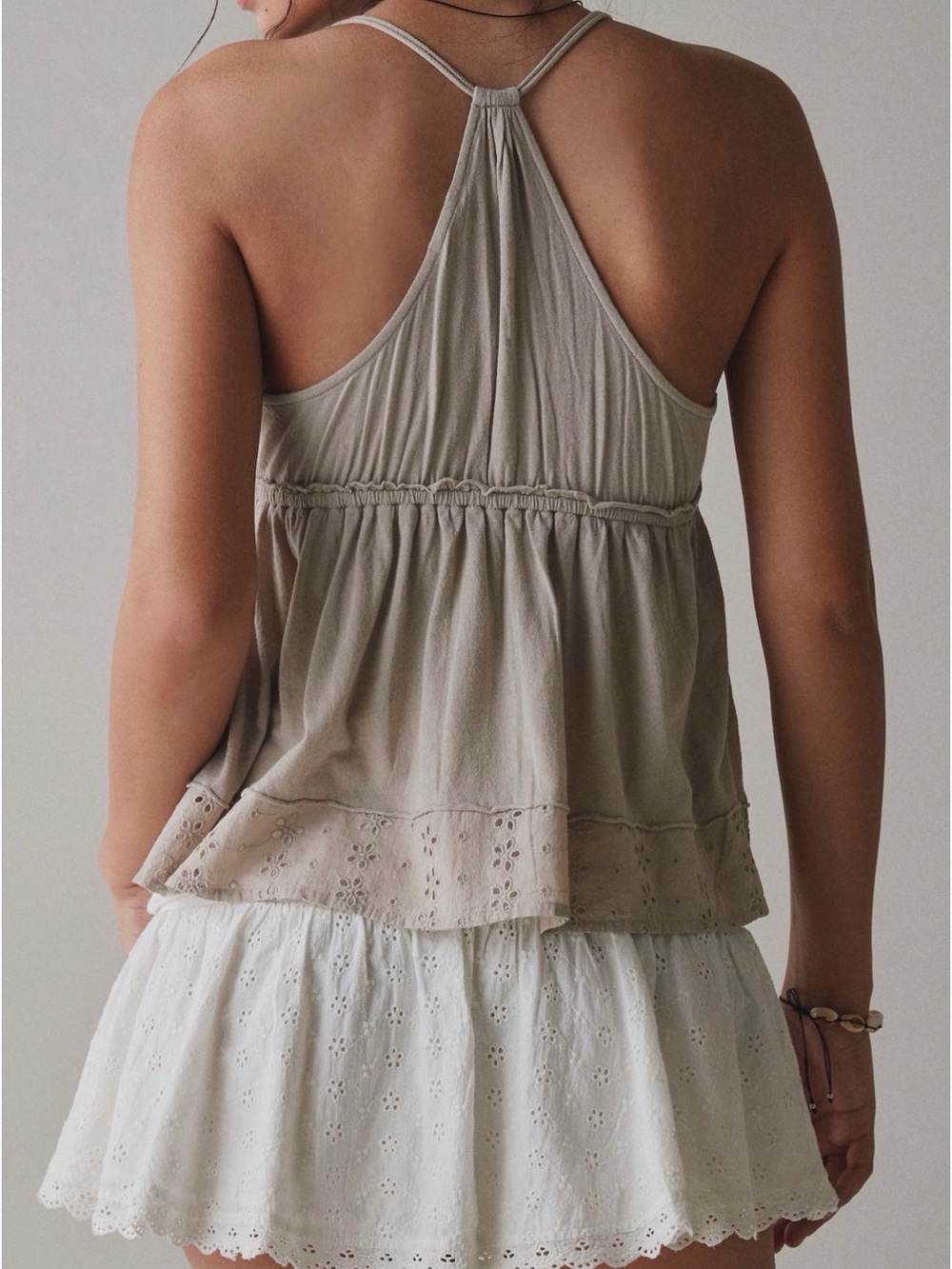 Kimchi Blue Bailey Eyelet Lace Babydoll Tank Top- String - Picture 2 of 11